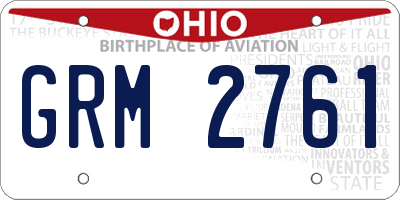 OH license plate GRM2761