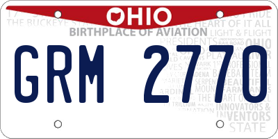 OH license plate GRM2770