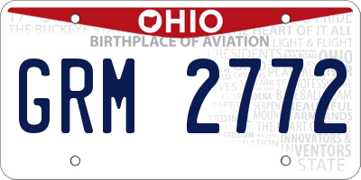 OH license plate GRM2772