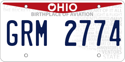 OH license plate GRM2774