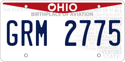 OH license plate GRM2775