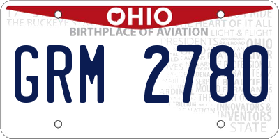 OH license plate GRM2780