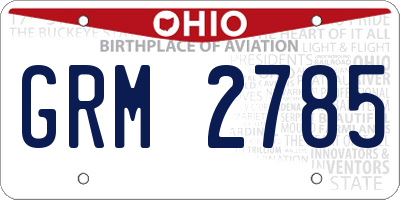 OH license plate GRM2785