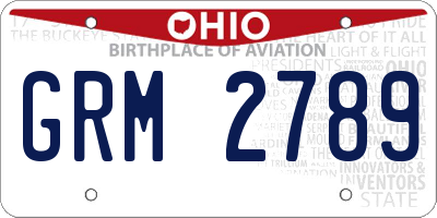 OH license plate GRM2789