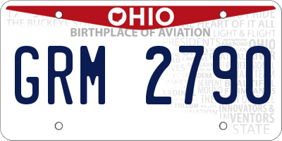 OH license plate GRM2790