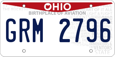 OH license plate GRM2796