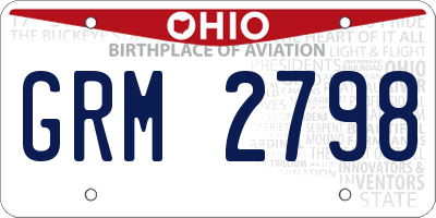 OH license plate GRM2798
