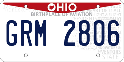 OH license plate GRM2806