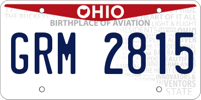 OH license plate GRM2815