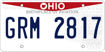 OH license plate GRM2817