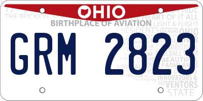 OH license plate GRM2823