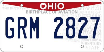 OH license plate GRM2827