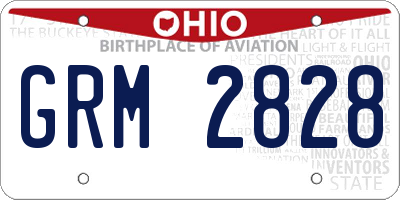 OH license plate GRM2828