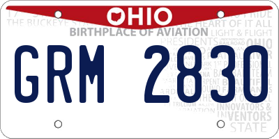 OH license plate GRM2830