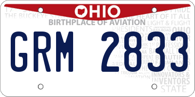 OH license plate GRM2833