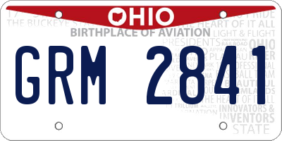 OH license plate GRM2841