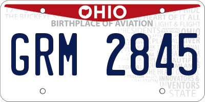 OH license plate GRM2845