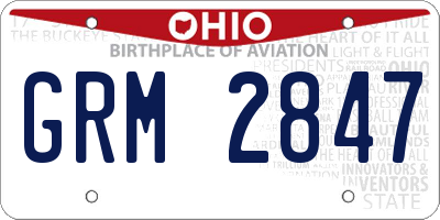 OH license plate GRM2847