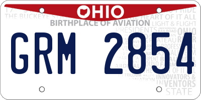 OH license plate GRM2854