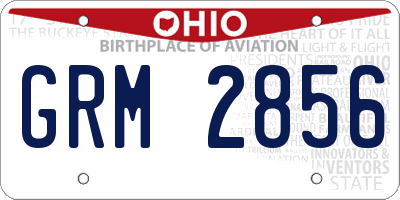 OH license plate GRM2856