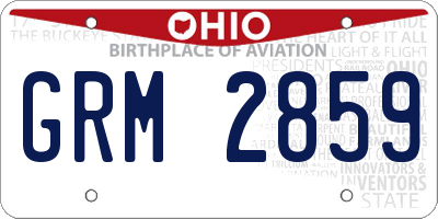 OH license plate GRM2859
