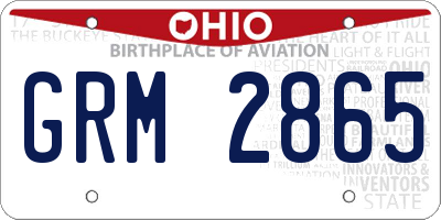 OH license plate GRM2865
