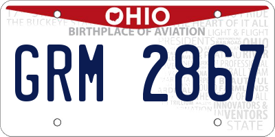 OH license plate GRM2867