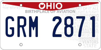 OH license plate GRM2871