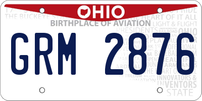 OH license plate GRM2876