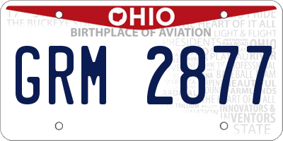 OH license plate GRM2877