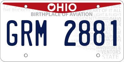 OH license plate GRM2881