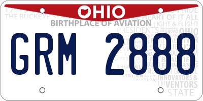 OH license plate GRM2888