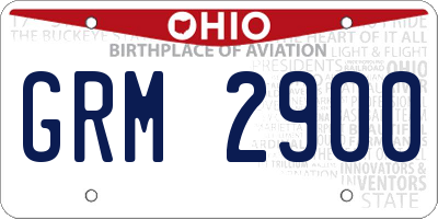 OH license plate GRM2900