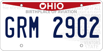 OH license plate GRM2902