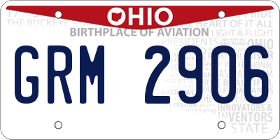 OH license plate GRM2906