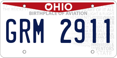 OH license plate GRM2911