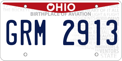 OH license plate GRM2913