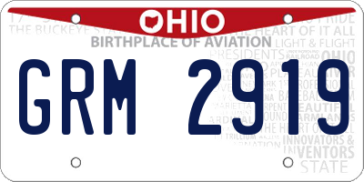 OH license plate GRM2919