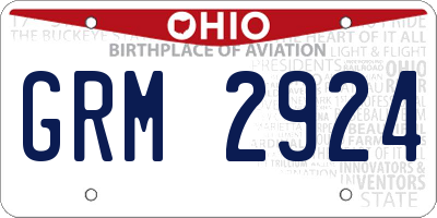 OH license plate GRM2924