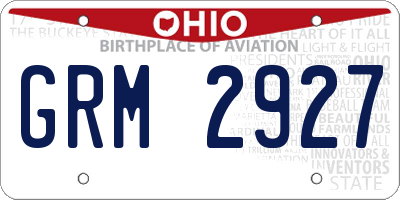 OH license plate GRM2927