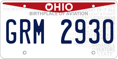 OH license plate GRM2930