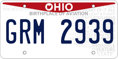 OH license plate GRM2939
