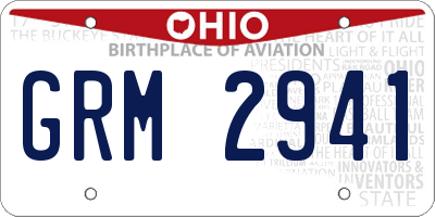 OH license plate GRM2941