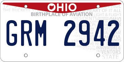 OH license plate GRM2942