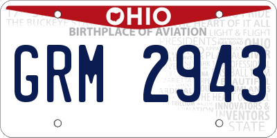 OH license plate GRM2943
