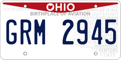 OH license plate GRM2945