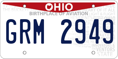 OH license plate GRM2949