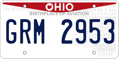 OH license plate GRM2953