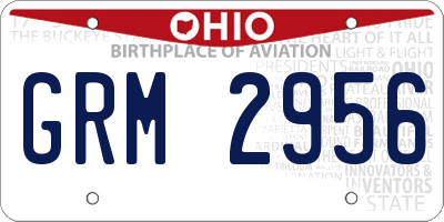 OH license plate GRM2956