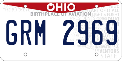 OH license plate GRM2969